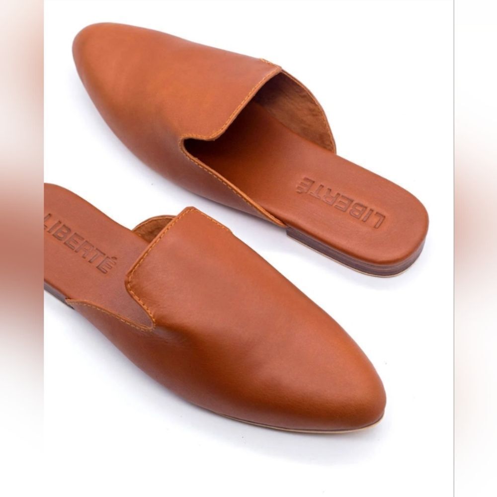 Liberte Leather Preppy Academia Quiet Luxury Capsule French Chic Mules Flats 9 - Picture 6 of 10